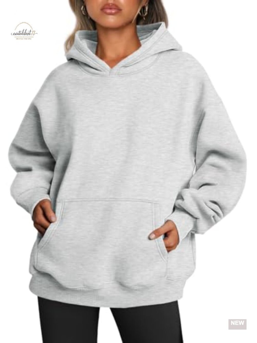 Women's Oversized Hoodie 50% Polyester 50% Cotton Fleece Pullover Sweatshirt
